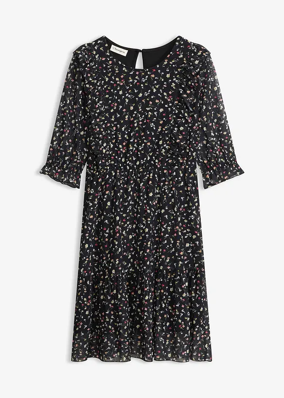 Abito in jersey e mesh fine, bonprix