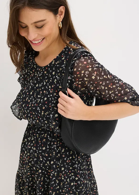 Abito in jersey e mesh fine, bonprix