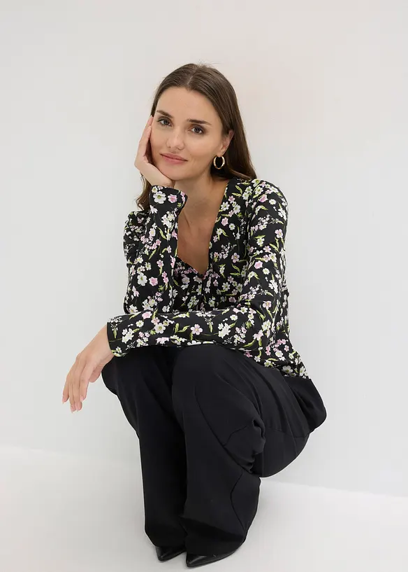 Maglia a maniche lunghe in misto cotone, bonprix