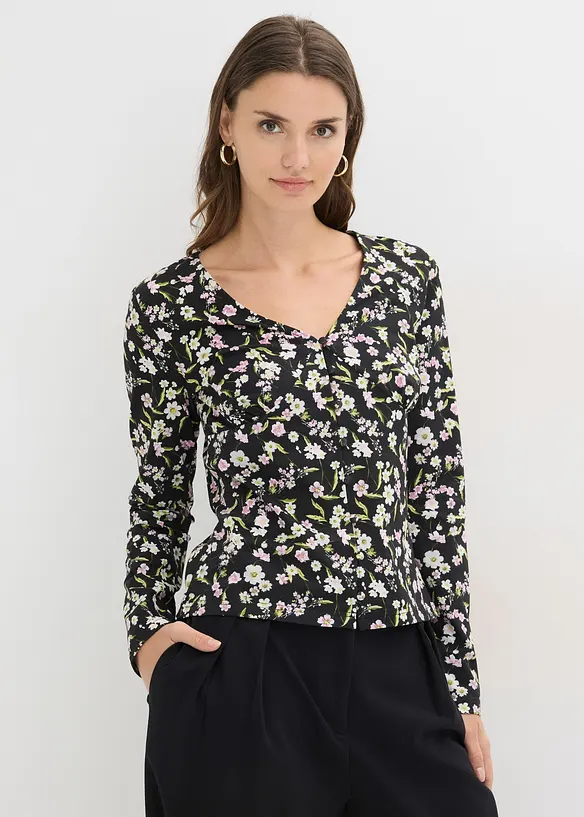 Maglia a maniche lunghe in misto cotone, bonprix