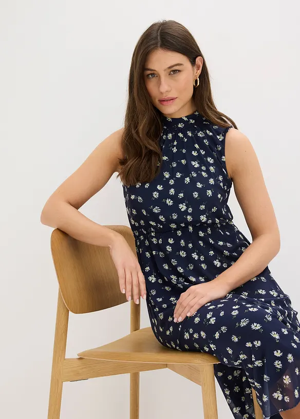 Abito in jersey e mesh fine, bonprix