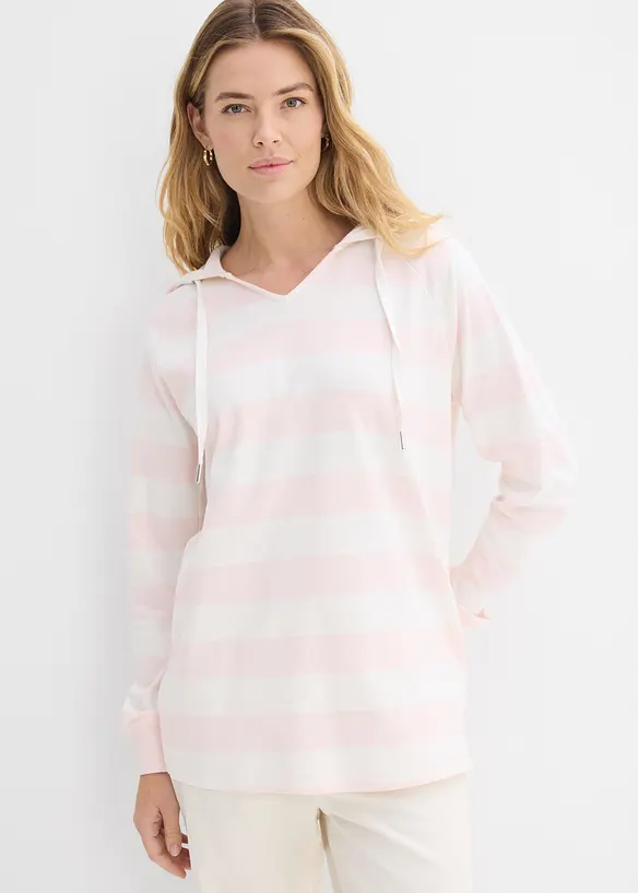 Maglia leggera con cappuccio in puro cotone, bonprix