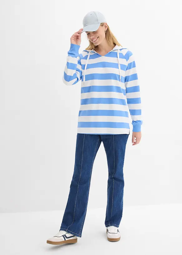 Maglia leggera con cappuccio in puro cotone, bonprix