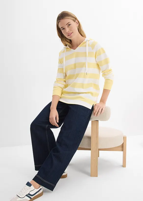 Maglia leggera con cappuccio in puro cotone, bonprix