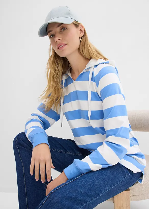 Maglia leggera con cappuccio in puro cotone, bonprix