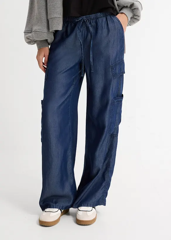 Pantaloni con elastico in vita larghi in lyocell fluente, bonprix