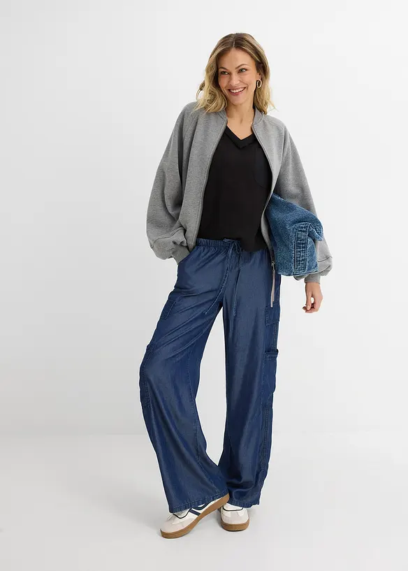 Pantaloni con elastico in vita larghi in lyocell fluente, bonprix