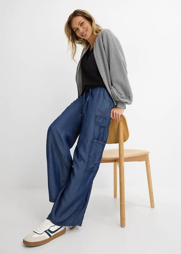 Pantaloni con elastico in vita larghi in lyocell fluente, bonprix