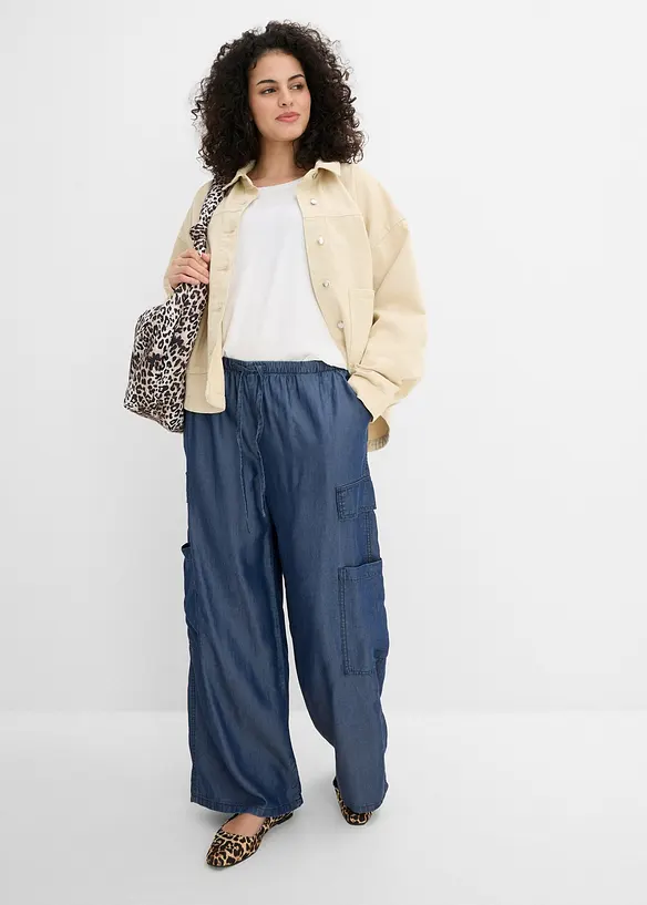 Pantaloni con elastico in vita larghi in lyocell fluente, bonprix