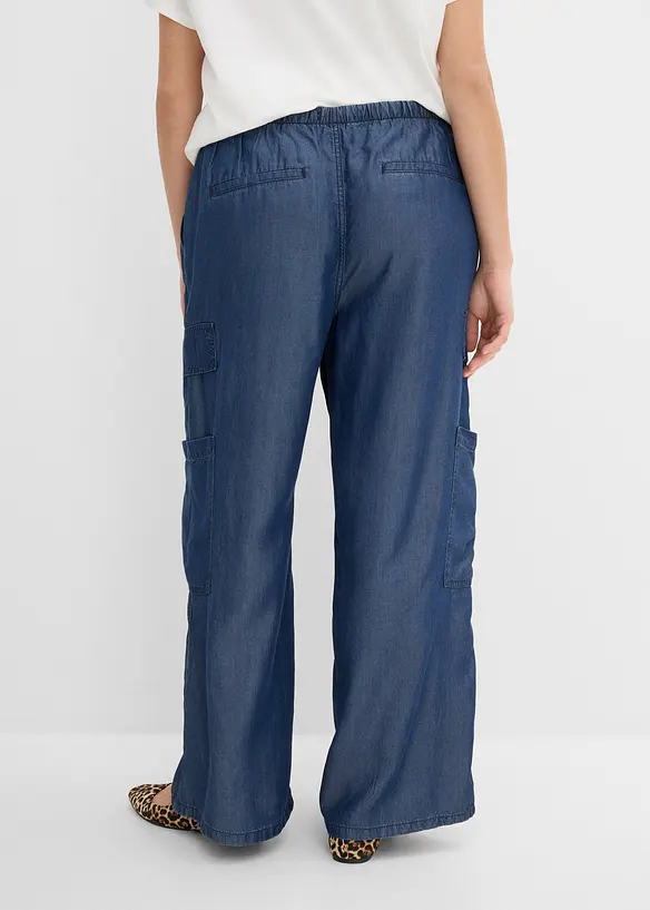 Pantaloni con elastico in vita larghi in lyocell fluente, bonprix
