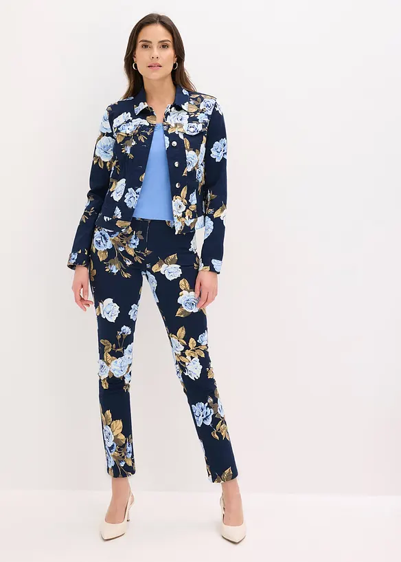 Pantaloni cropped in cotone elasticizzato, bonprix