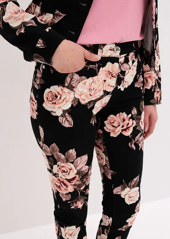 Pantaloni cropped in cotone elasticizzato, bonprix