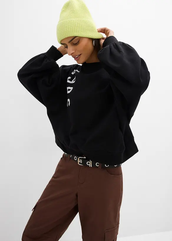 Felpa oversize in puro cotone biologico, bonprix