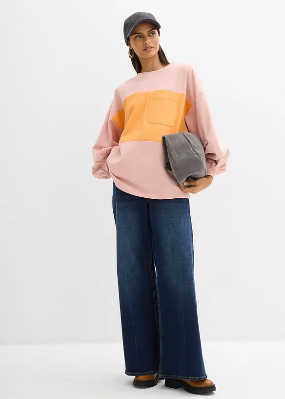 Felpa oversize in puro cotone biologico, bonprix