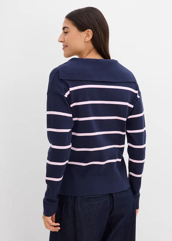 Maglione a polo in filato fine, bonprix