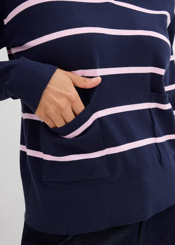 Maglione a polo in filato fine, bonprix