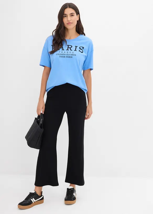 Leggings cropped in misto viscosa a coste, bonprix