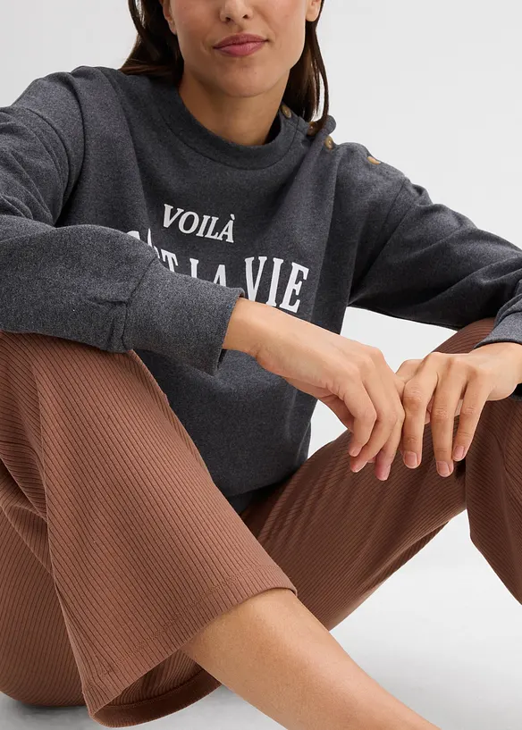 Leggings cropped in misto viscosa a coste, bonprix