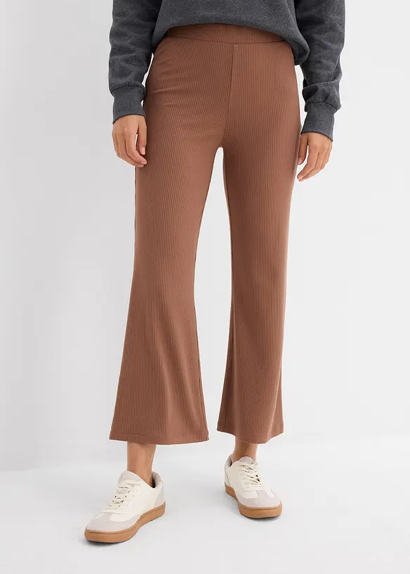 Leggings cropped in misto viscosa a coste, bonprix