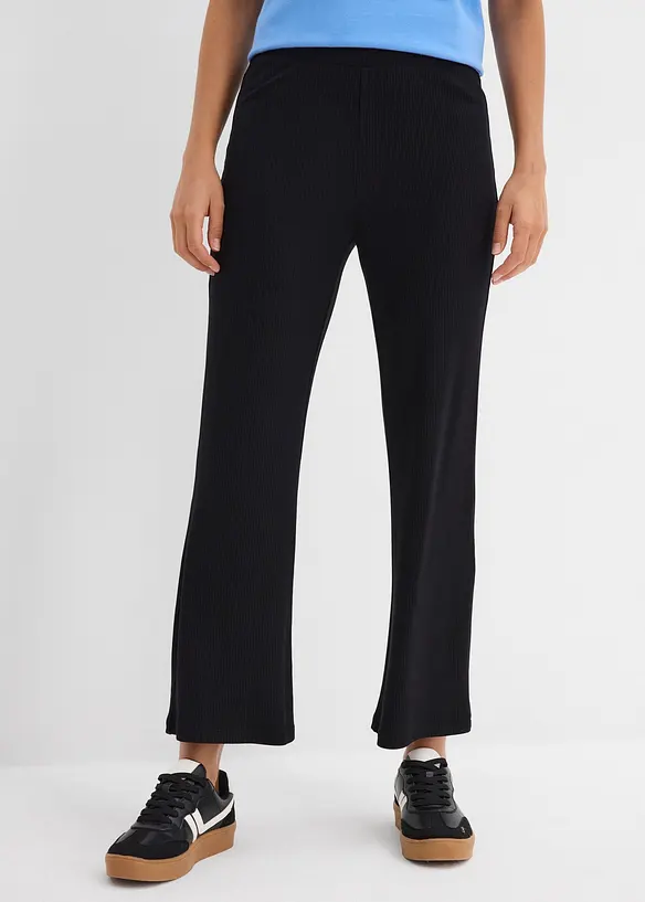 Leggings cropped in misto viscosa a coste, bonprix