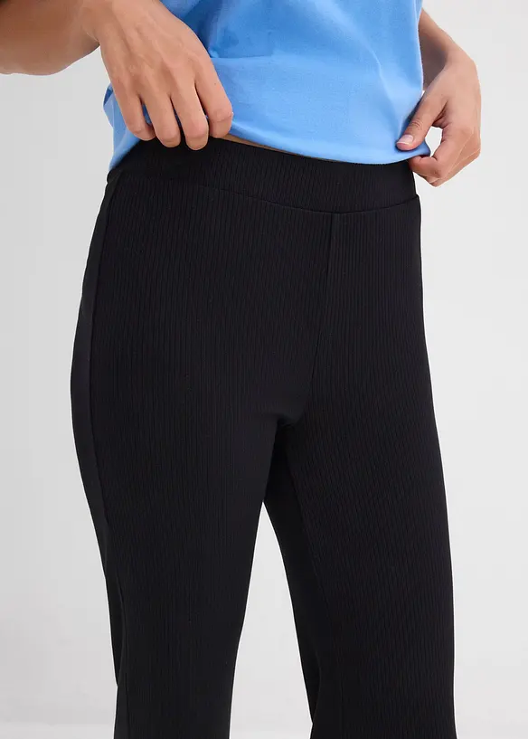 Leggings cropped in misto viscosa a coste, bonprix