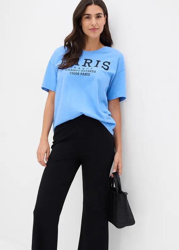 Leggings cropped in misto viscosa a coste, bonprix