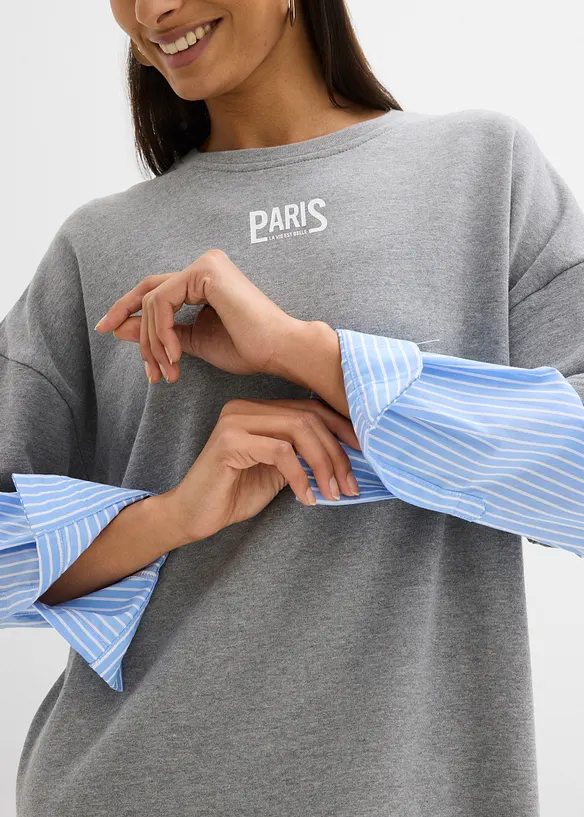 Abito in felpa oversize con maniche di camicia, bonprix