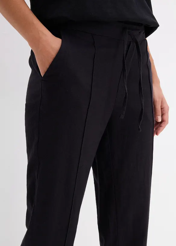 Pantaloni in misto viscosa e lino, bonprix