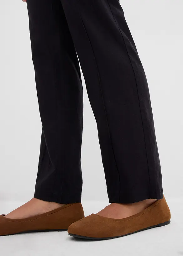 Pantaloni in misto viscosa e lino, bonprix