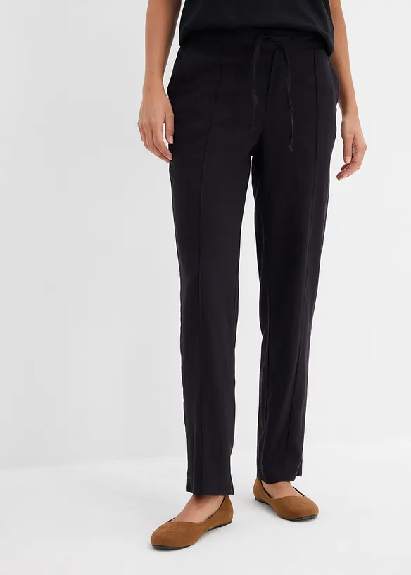 Pantaloni in misto viscosa e lino, bonprix