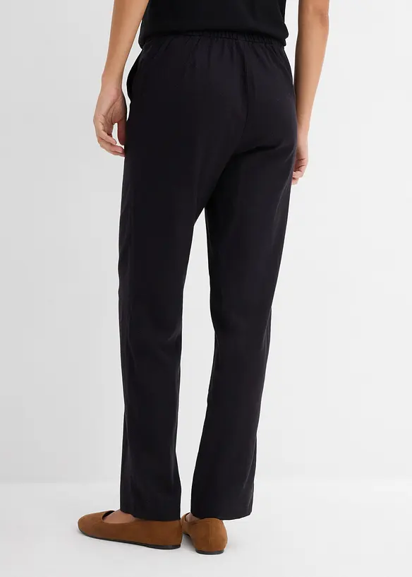 Pantaloni in misto viscosa e lino, bonprix