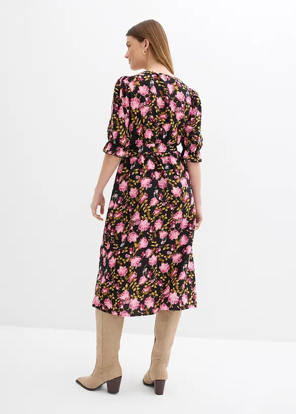 Abito midi con maniche a sbuffo, bonprix