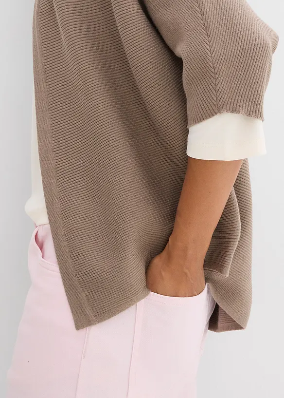 Cardigan oversize a costine in misto viscosa, bonprix