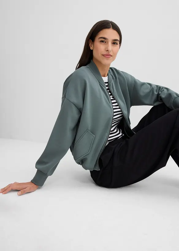 Bomber oversize in morbido misto viscosa effetto neoprene, bonprix