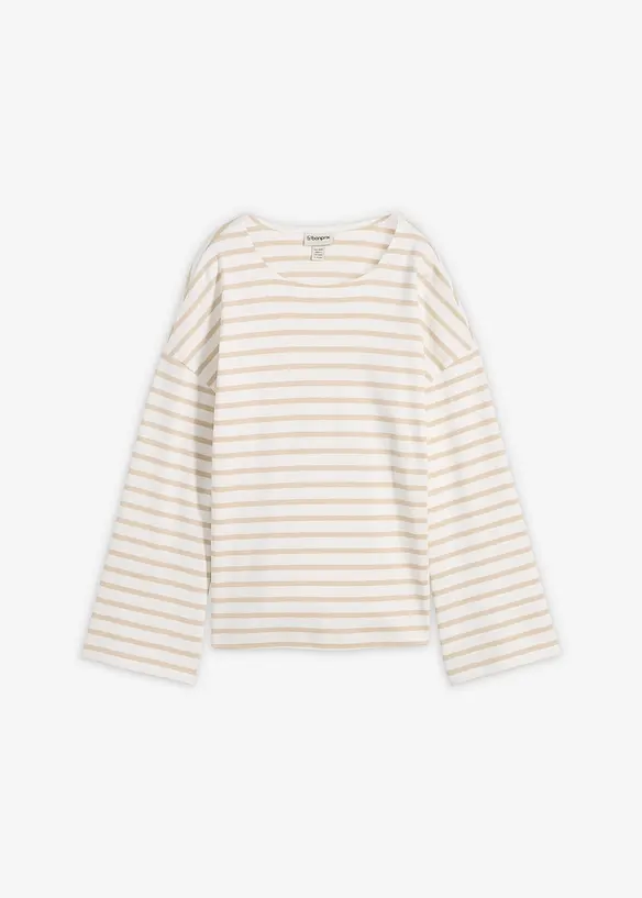 Maglia a maniche lunghe a righe in cotone biologico, bonprix