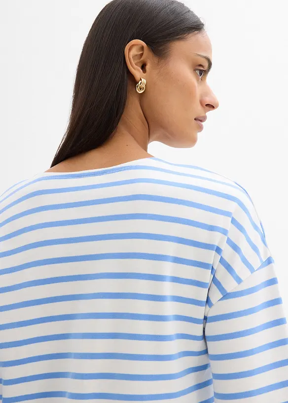 Maglia a maniche lunghe a righe in cotone biologico, bonprix