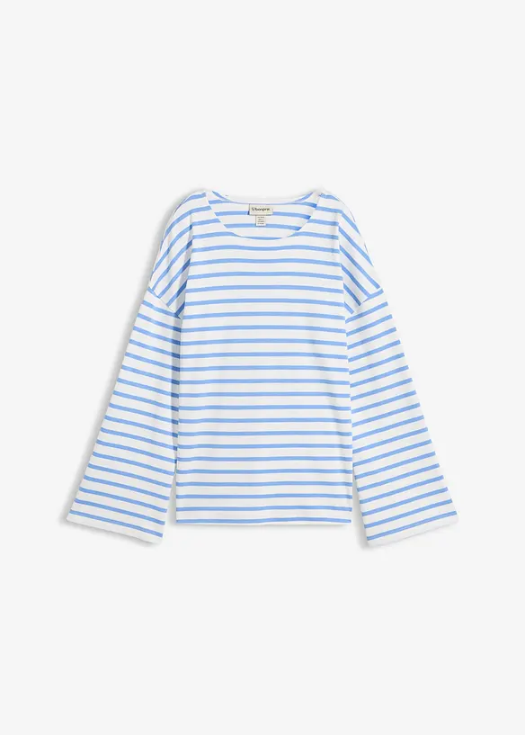 Maglia a maniche lunghe a righe in cotone biologico, bonprix