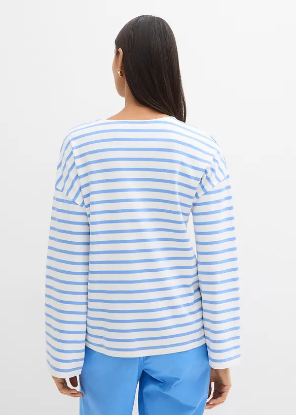 Maglia a maniche lunghe a righe in cotone biologico, bonprix
