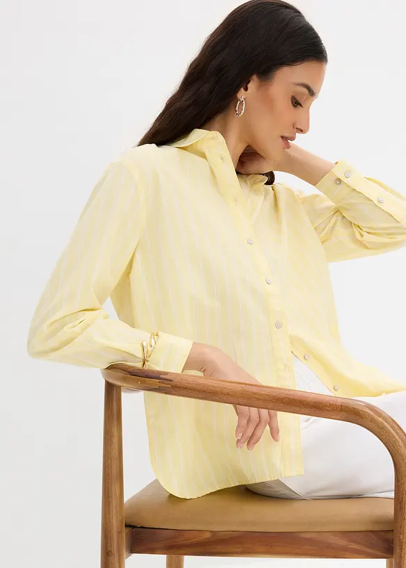 Camicia a righe in puro cotone biologico, bonprix