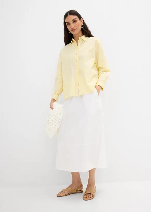 Camicia a righe in puro cotone biologico, bonprix