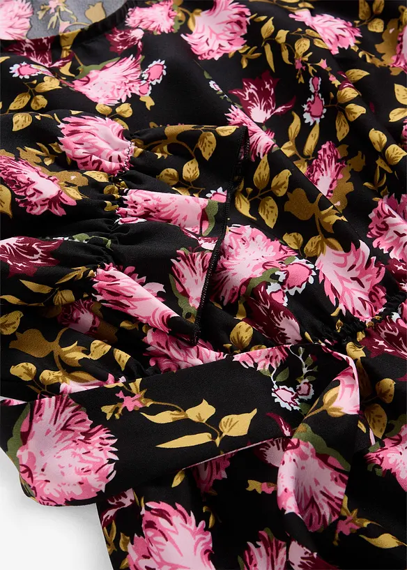 Abito midi con maniche a sbuffo, bonprix