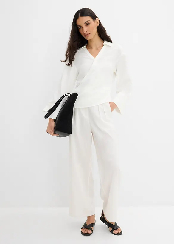 Blusa asimmetrica in misto viscosa, bonprix