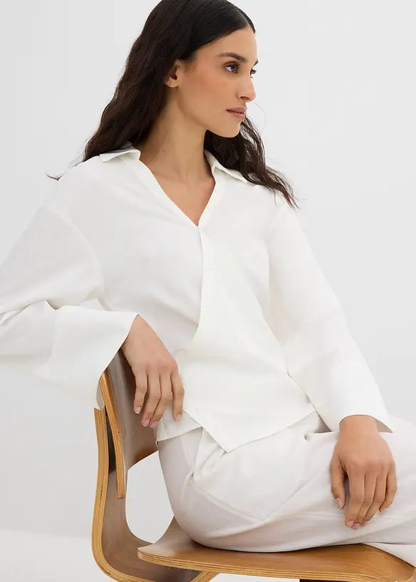 Blusa asimmetrica in misto viscosa, bonprix