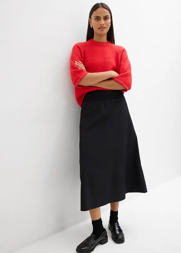 Gonna midi in puro cotone, bonprix