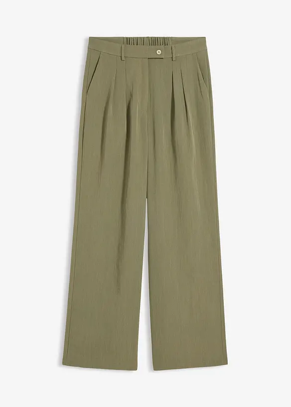 Pantaloni in misto viscosa con bottone decorativo, bonprix