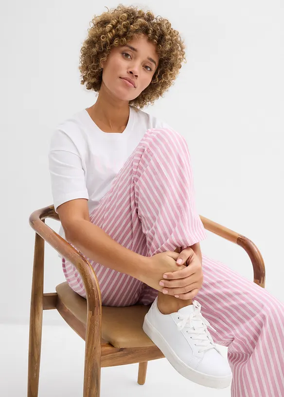 Pantaloni a palazzo in popeline di cotone, bonprix