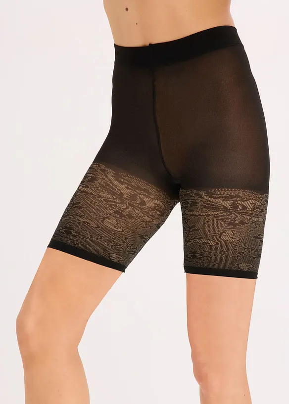 Ciclisti antisfregamento 110 DEN con pizzo stampato, bonprix