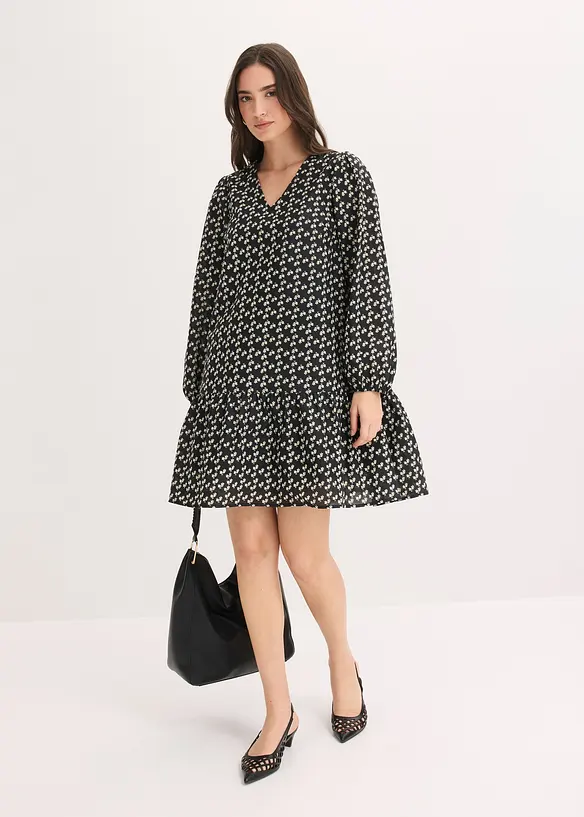 Miniabito in crinkle operato, bonprix