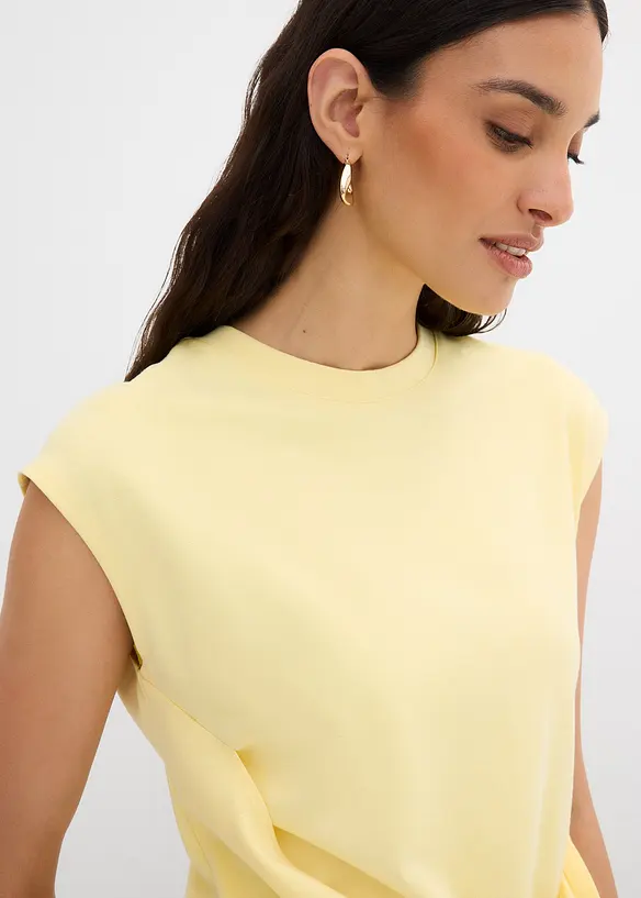 Maglia in misto viscosa con orlo asimmetrico, bonprix