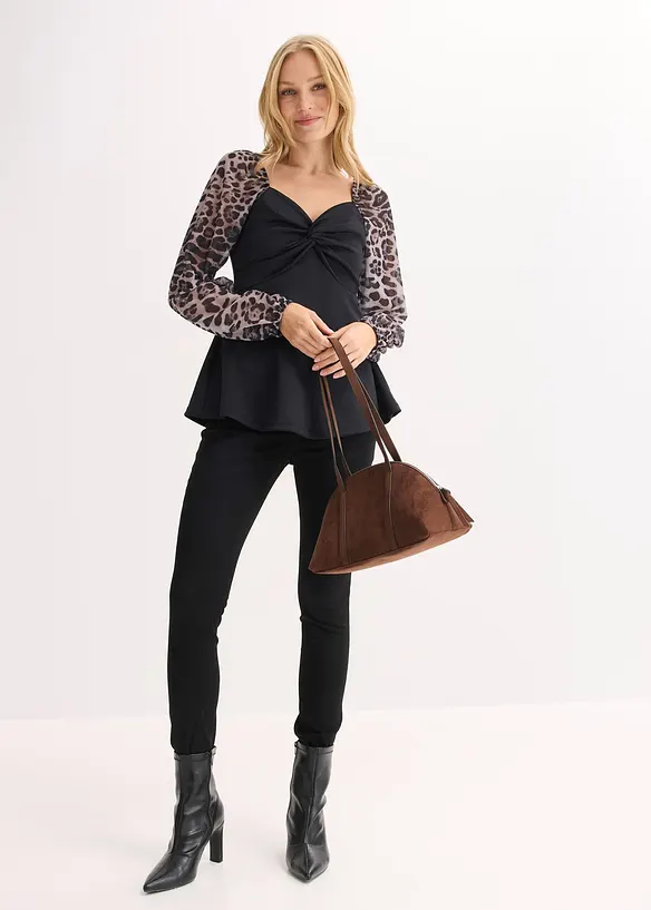 Maglia con maniche lunghe in mesh, bonprix